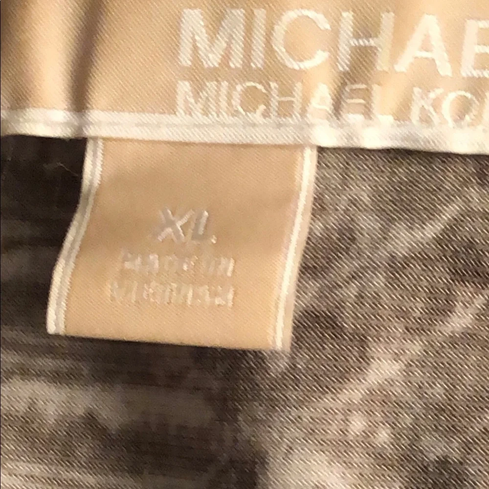 Micheal Kors size XL tan serpent print top ,year round alone or under jacket